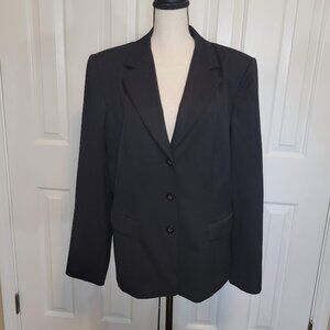 Talbots Stretch Wool Blazer Black Women’s Size 10 Long | Classic 3-Button Jacket